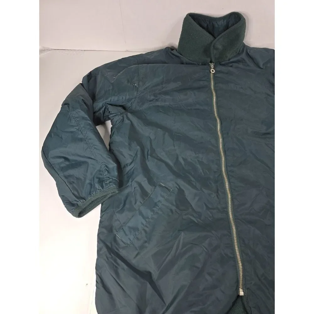 Vtg 80s 90s Reversible Winter Windbreaker Lined‎ Coat XL Jacket Polyester Pocket